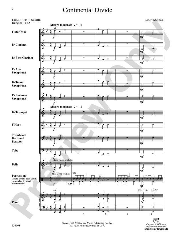 Continental Divide - Concert Band Conductor Score & Parts (Digital Download)
