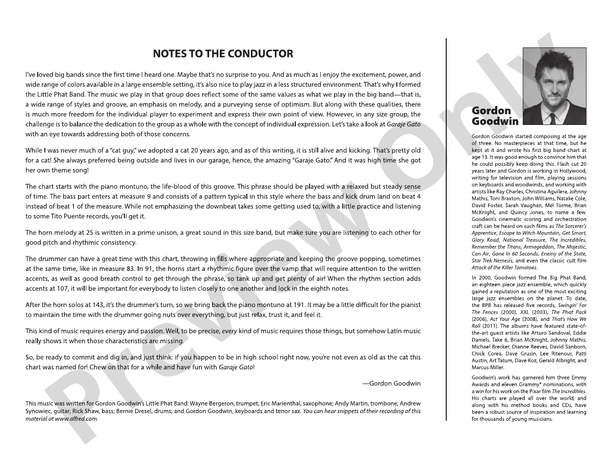 Garaje Gato (Grade 4.5) – Jazz Ensemble Conductor Score & Parts (Digital Download)