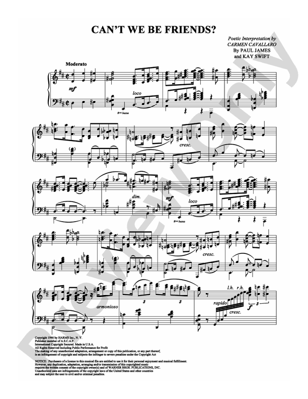 Can't We Be Friends? - Piano (Digital Download)