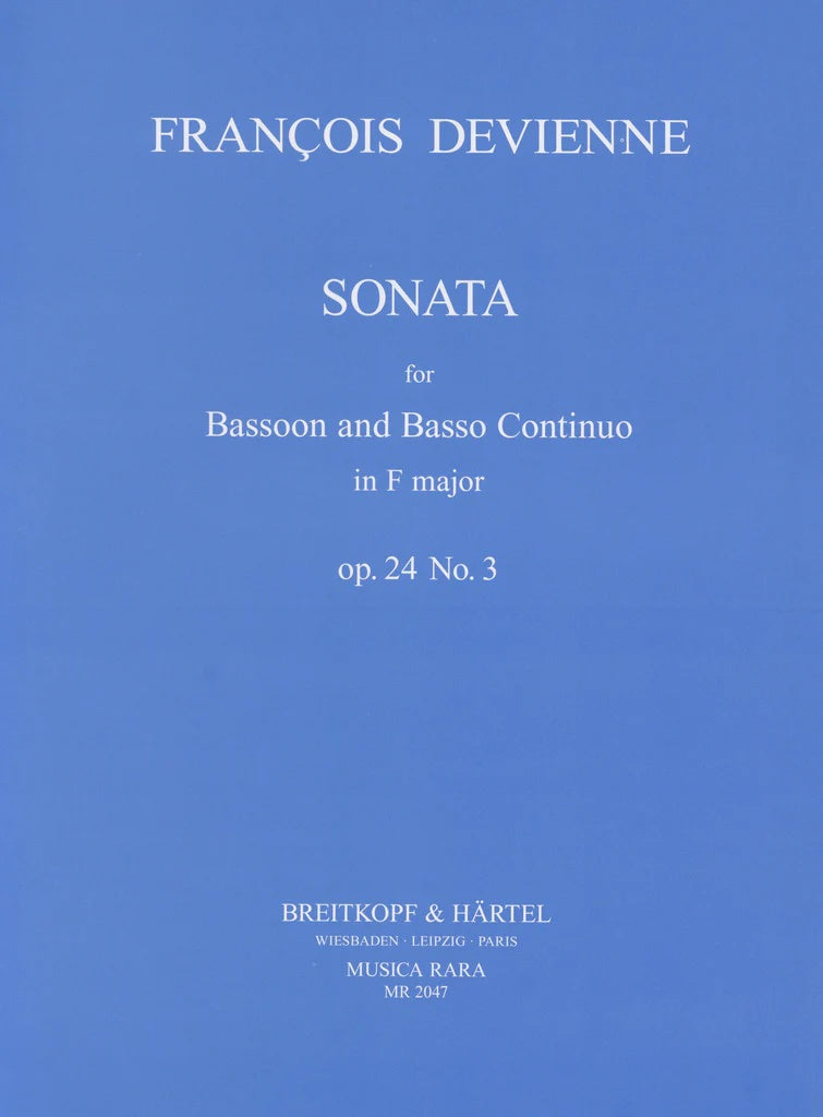 Sonata in F major Op. 24 No.3 - Bassoon and Basso continuo -  Devienne - MR2047