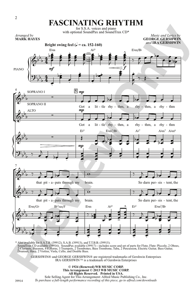 Fascinating Rhythm – SSA Choral Octavo (Digital Download)