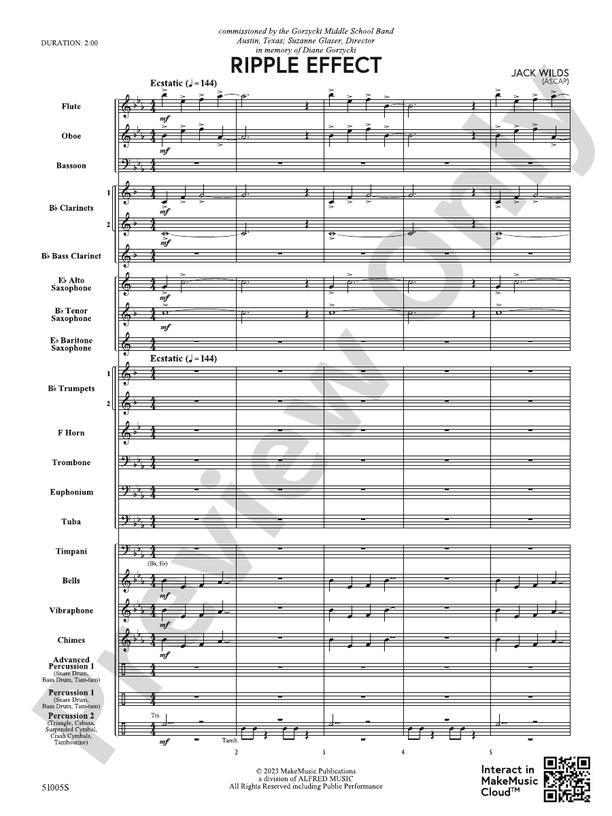Ripple Effect – Concert Band Conductor Score & Parts (Digital Download)
