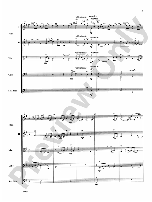 Folk Tune Air and Fiddler's Fury – String Orchestra Conductor Score & Parts (Digital Download)
