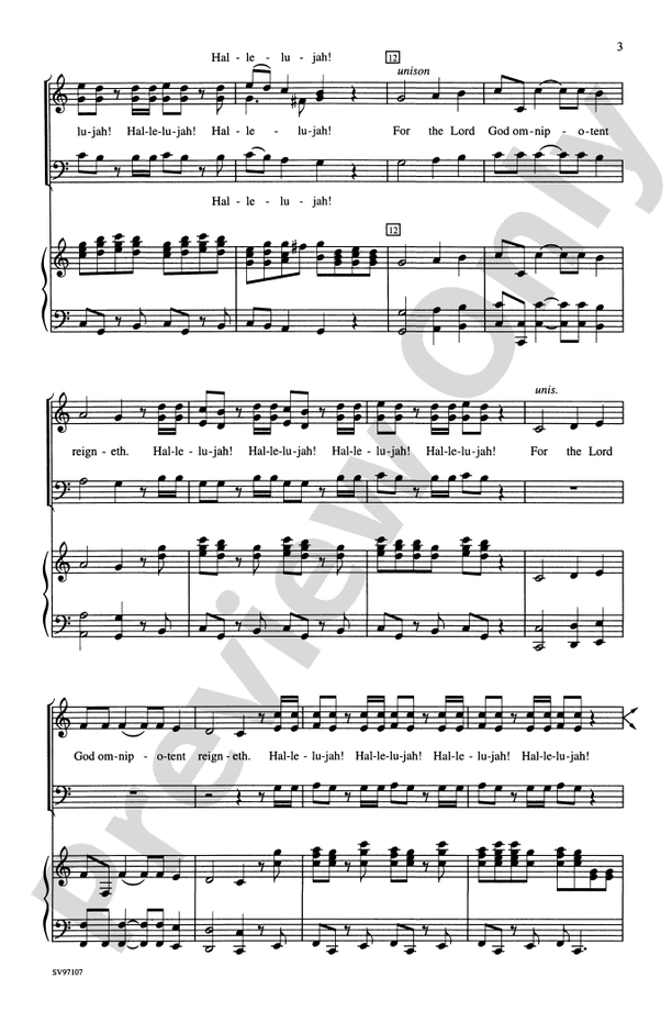 Hallelujah (from the oratorio Messiah) – 3-Part Mixed Choral Octavo (Digital Download)
