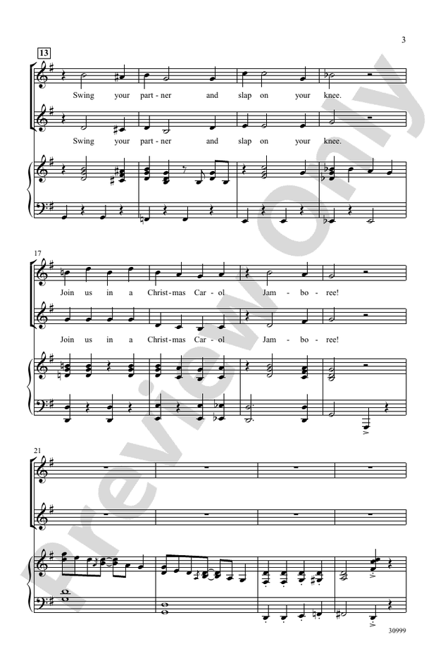 Christmas Carol Jamboree (A Holiday Hoedown) – 2-Part Choral Octavo (Digital Download)