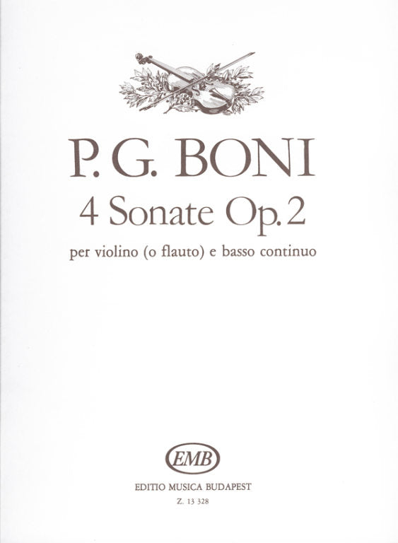 Boni - 4 Sonatas Op2 - Violin or Flute/Basso Continuo EMB Z13328