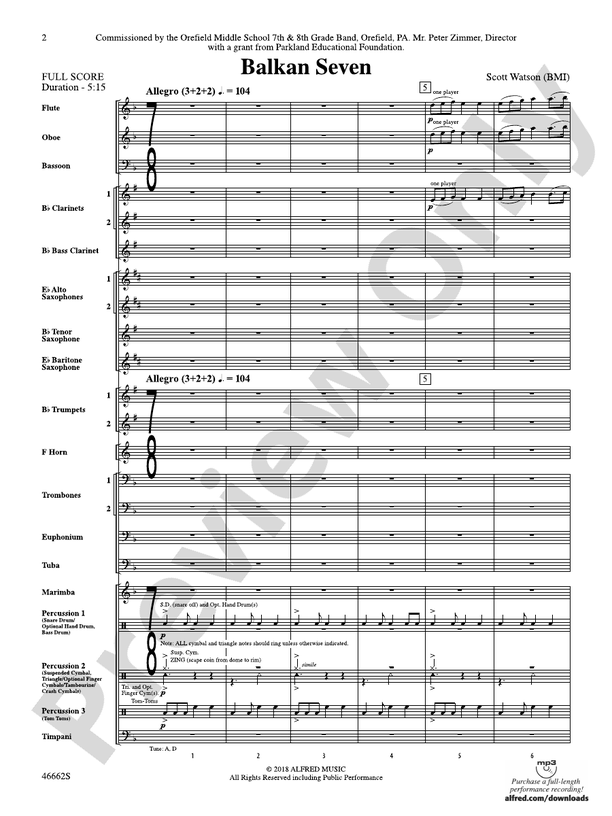Balkan Seven - Concert Band Conductor Score & Parts (Digital Download)