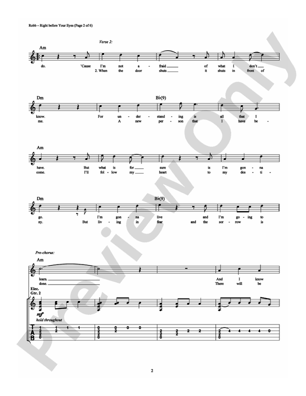 Right Before Your Eyes - Guitar TAB (Digital Download)