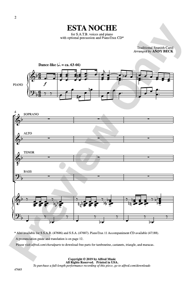 Esta Noche – SATB Choral Octavo (Digital Download)