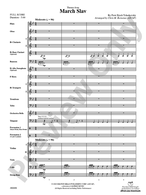 March Slav – Full Orchestra Conductor Score & Parts (Digital Download)