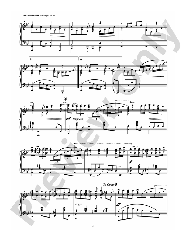 Once Before I Go - Piano (Digital Download)