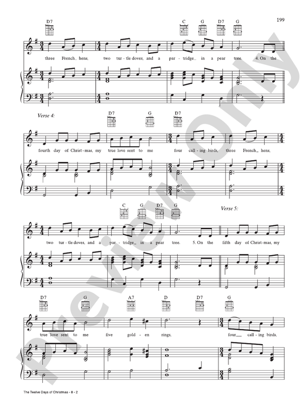 The Twelve Days of Christmas -  Traditional - PVG (Digital Download)