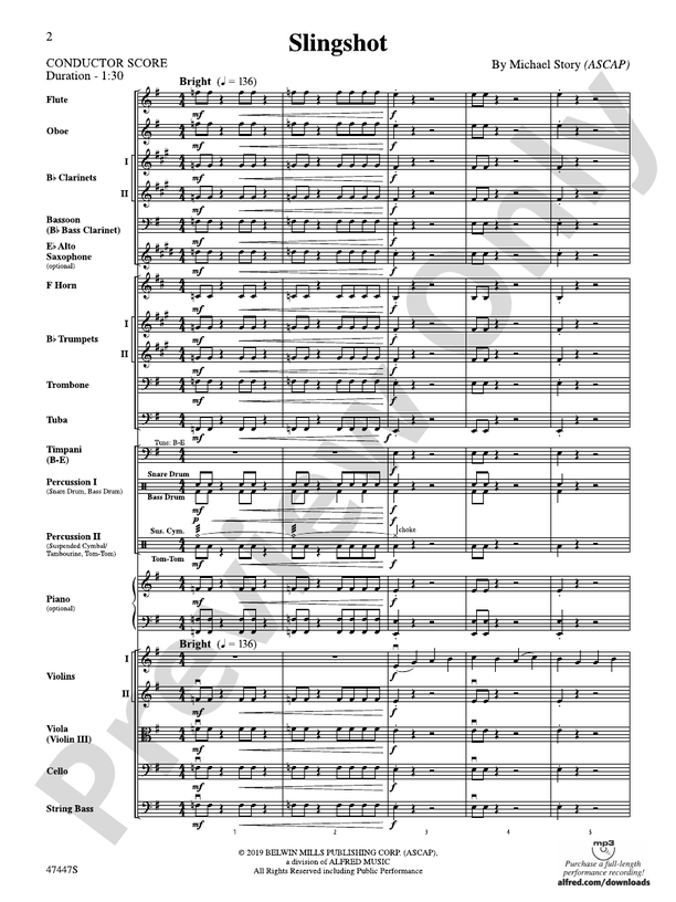 Slingshot – Full Orchestra Conductor Score & Parts (Digital Download)