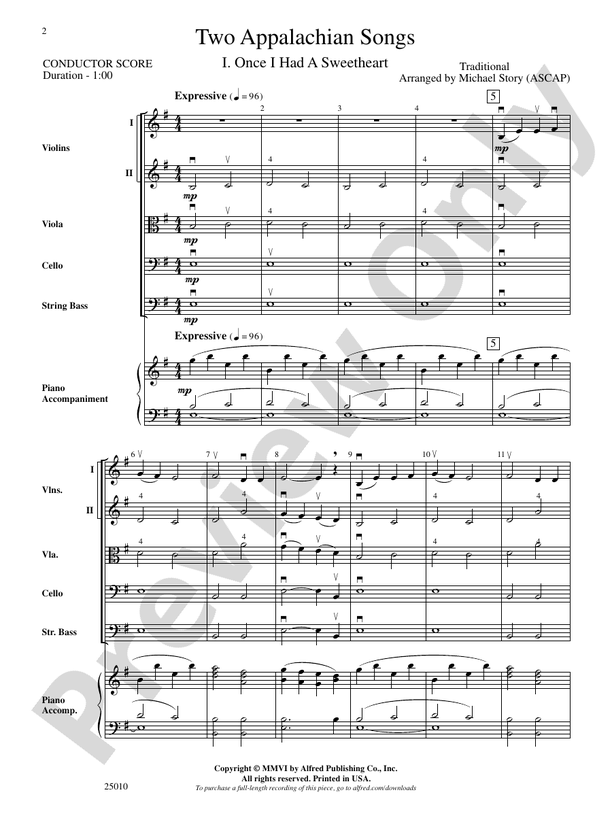 Two Appalachian Songs – String Orchestra Conductor Score & Parts (Digital Download)
