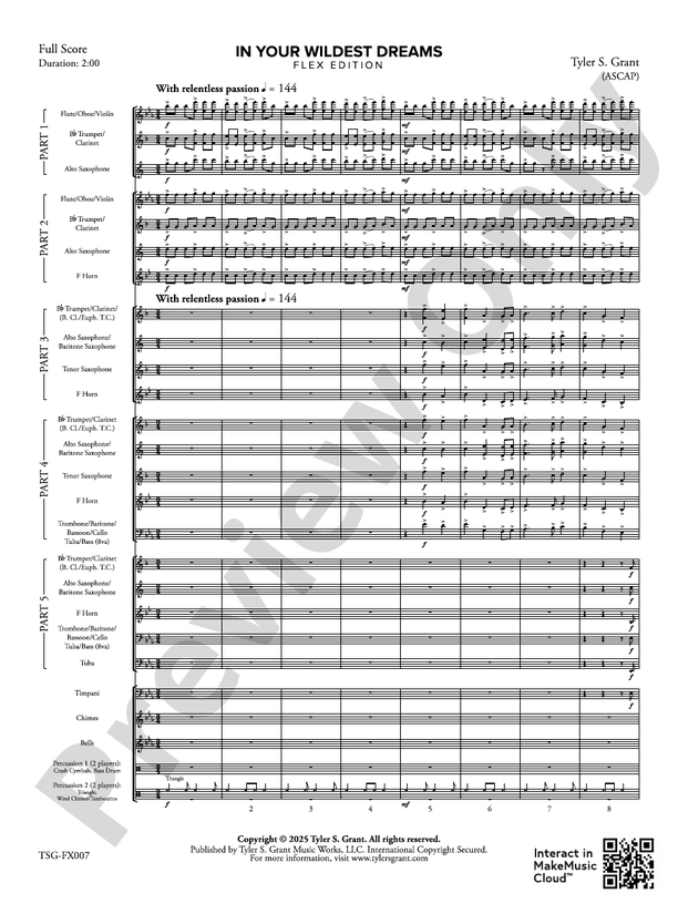 In Your Wildest Dreams (Flexible Arrangement) - Concert Band Conductor Score & Parts (Digital Download)