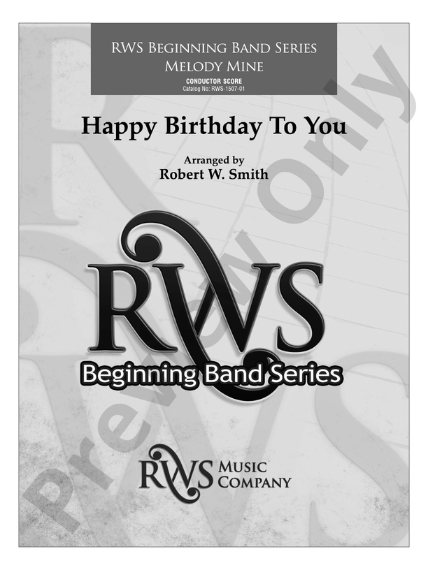 Happy Birthday to You - Concert Band Conductor Score & Parts (Digital Download)