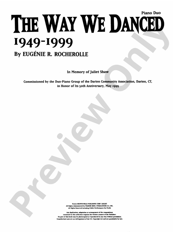 The Way We Danced, 1949--1999 - 2 Pianos, 4 Hands (Digital Download)
