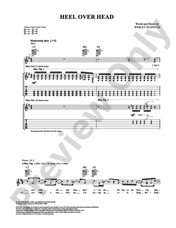 Heel Over Head - Guitar TAB (Digital Download)