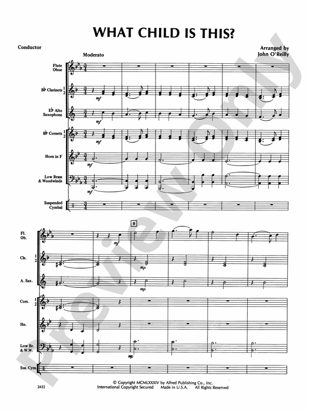 What Child Is This? (Grade 1.5) - Concert Band Conductor Score & Parts (Digital Download)