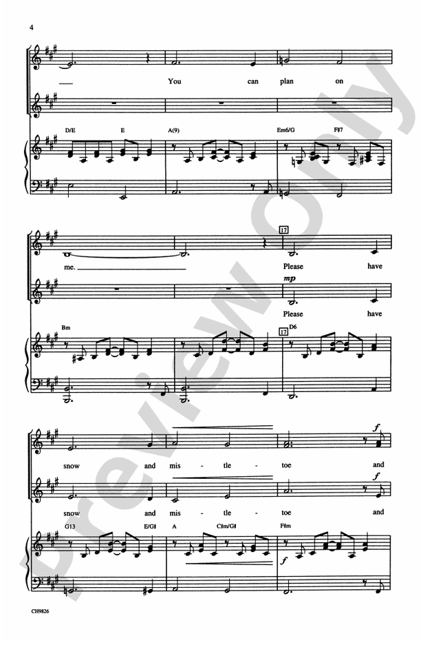 I'll Be Home for Christmas - Arr. Pete Schmutte - SSA Choral Octavo (Digital Download)