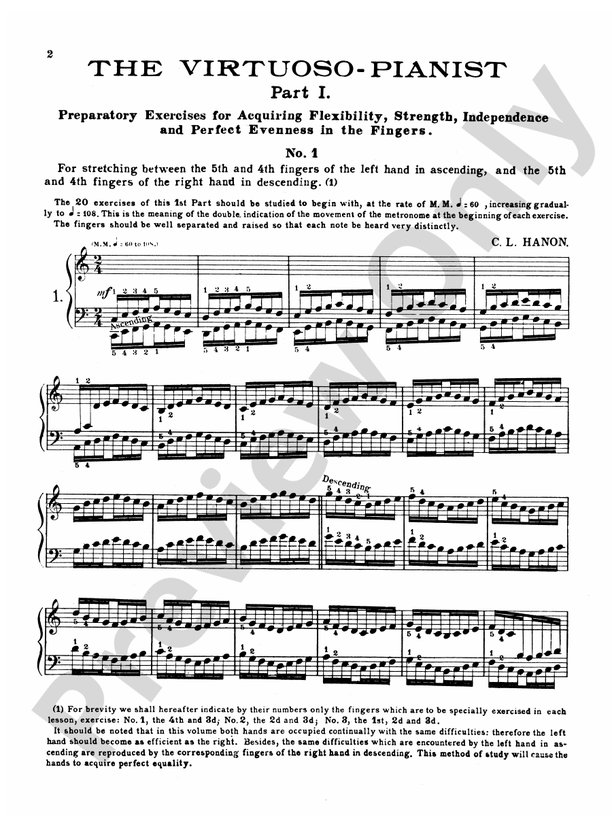 Hanon - The Virtuoso Pianist (Volume I) - Piano Solo (Digital Download)