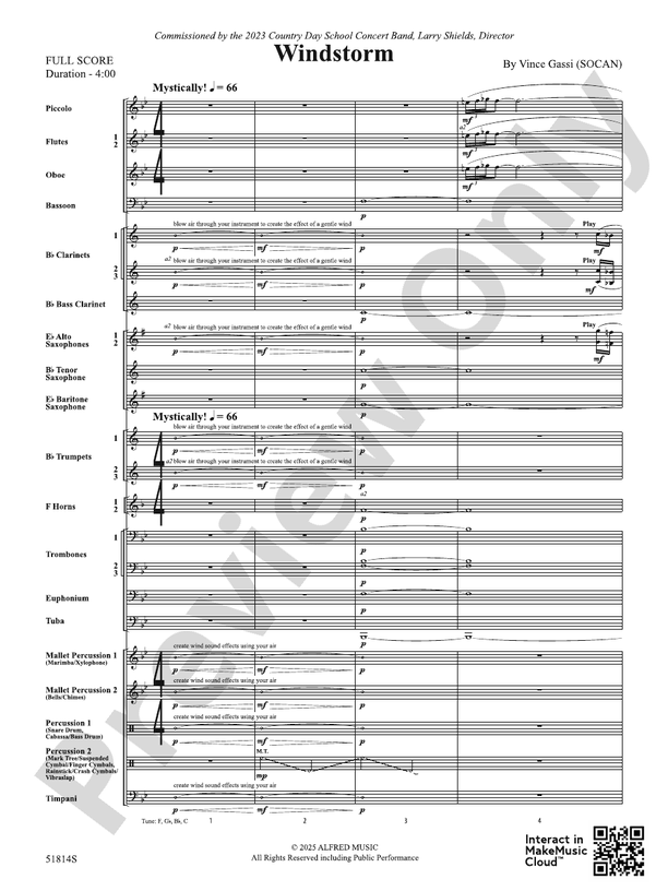 Windstorm - Concert Band Conductor Score & Parts(Digital Download)