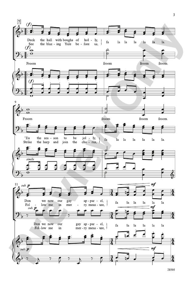 Deck the Hall - Arr. John Leavitt – SATB Choral Octavo (Digital Download)