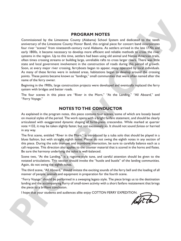 Cotton Ferry Expedition - Concert Band Conductor Score & Parts (Digital Download)