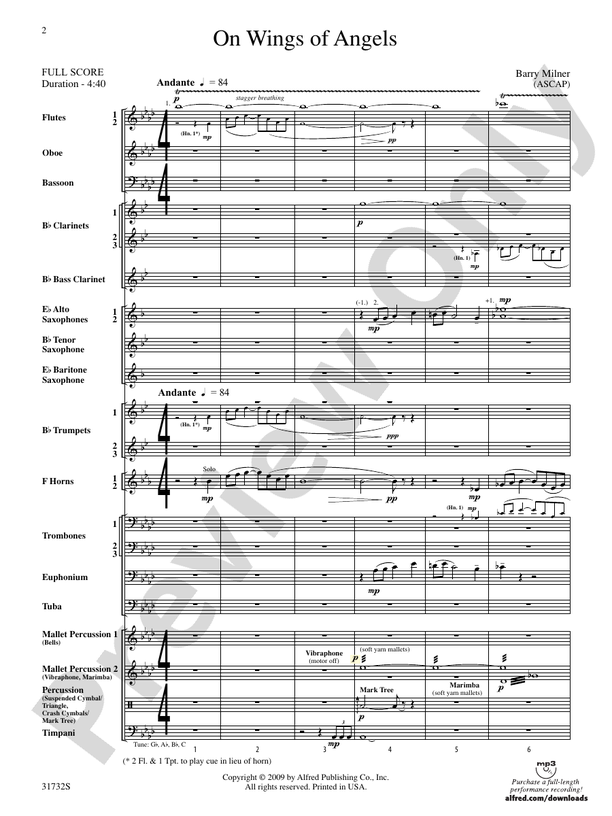 On Wings of Angels - Concert Band Conductor Score & Parts (Digital Download)