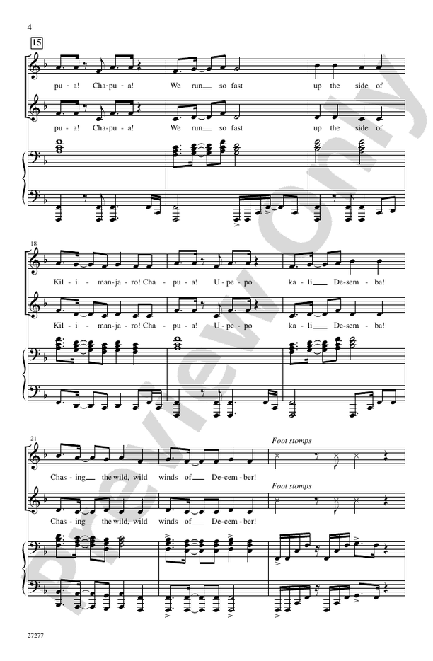Chapua Kali Desemba (Chasing the Wild Winds of December - Swahili) – 2-Part Choral Octavo (Digital Download)