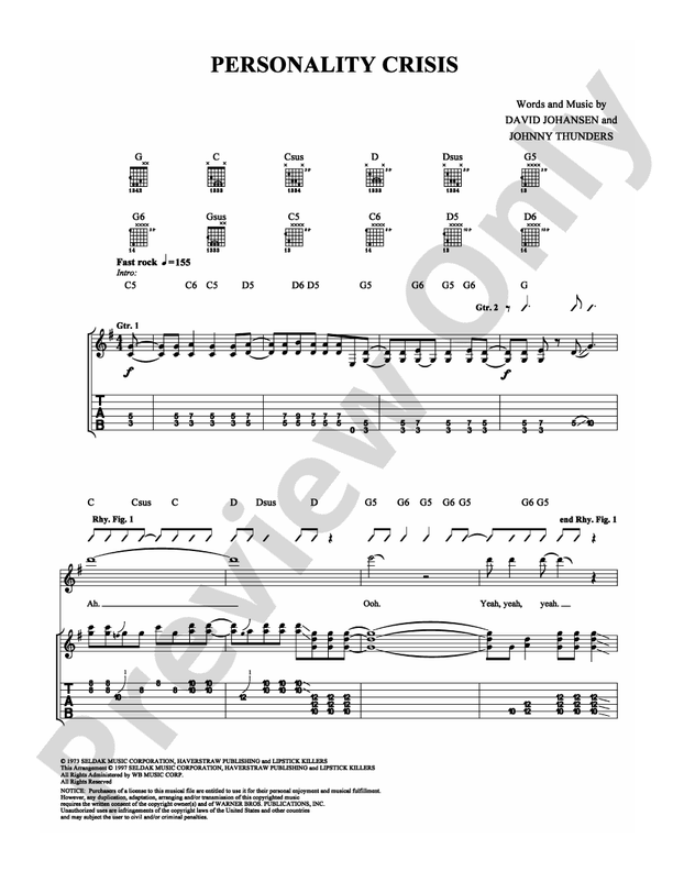 Personality Crisis - Guitar TAB (Digital Download)