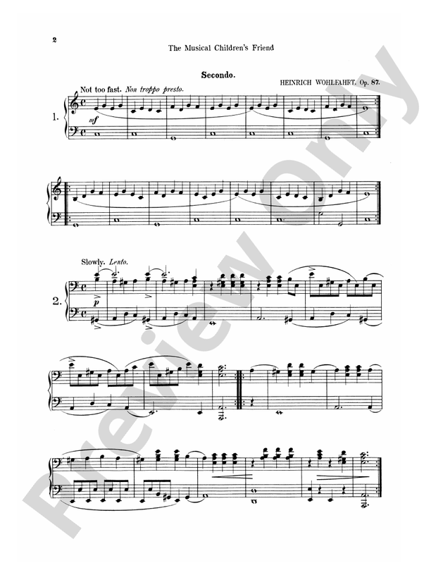 Wohlfahrt - Easy Four Hand Pieces for Children, Op. 87 - 1 Piano, 4 Hands (Digital Download)