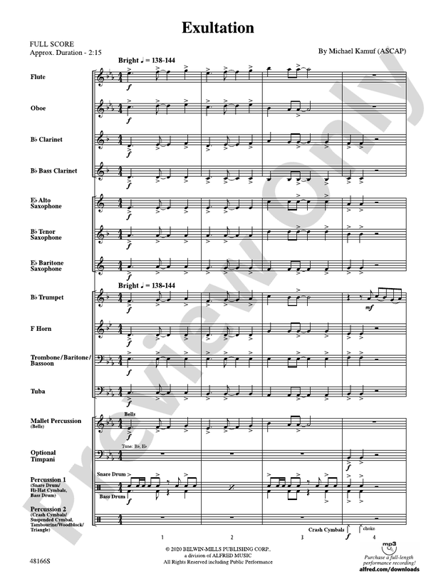 Exultation - Concert Band Conductor Score & Parts (Digital Download)