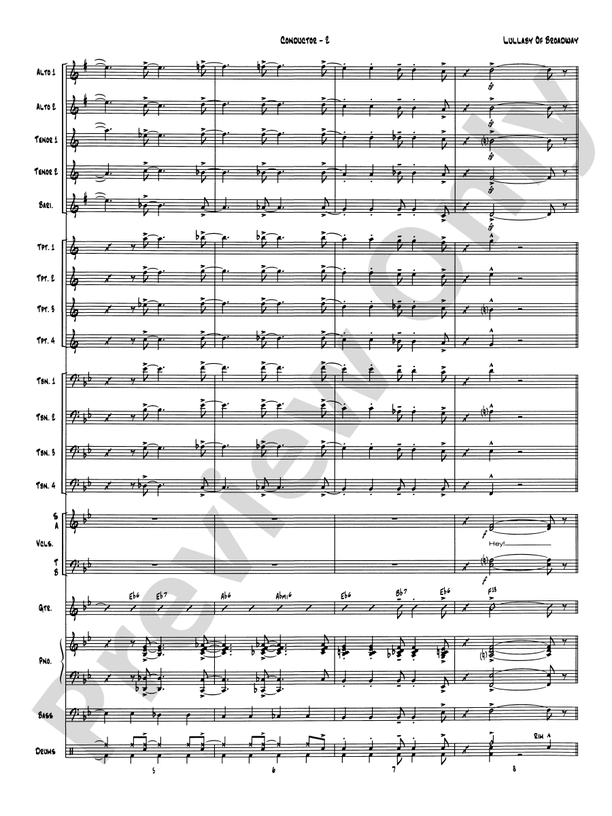 Lullaby of Broadway - Jazz Ensemble Conductor Score & Parts(Digital Download)