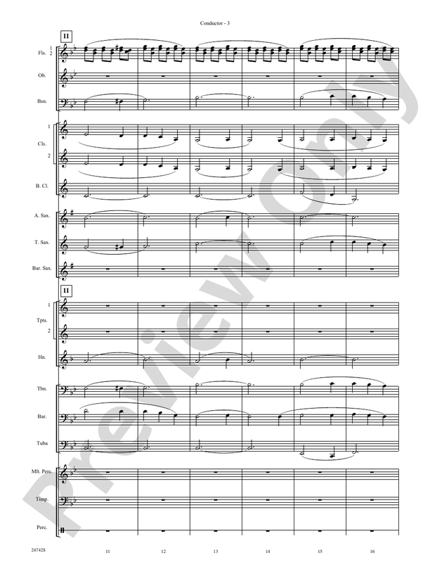 Music of Christmas Eve (Based on "It Came Upon the Midnight Clear," "Silent Night," and "Angels We Have Heard on High") - Concert Band Conductor Score & Parts (Digital Download)