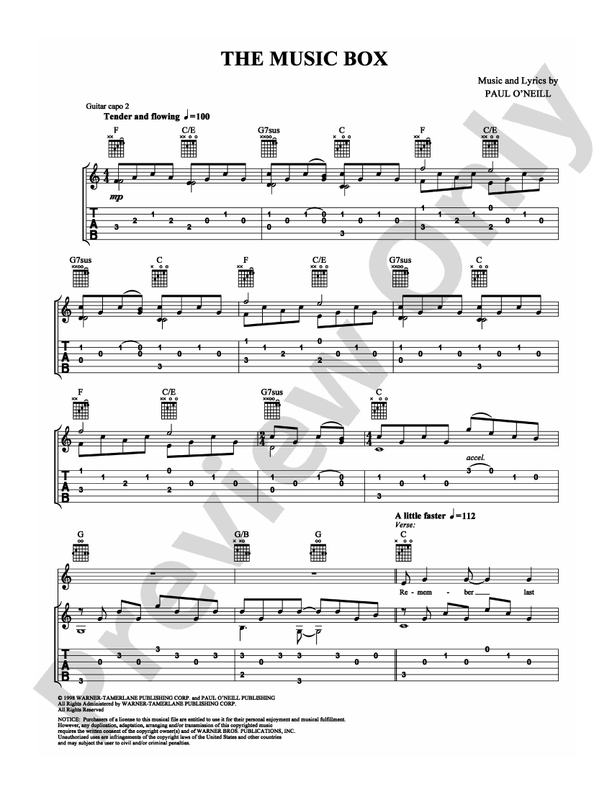The Music Box - Guitar TAB (Digital Download)