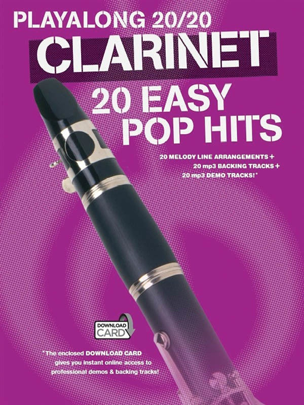 Playalong 20/20 Clarinet, 20 Easy Pop Hits - Clarinet Music Sales AM1010724