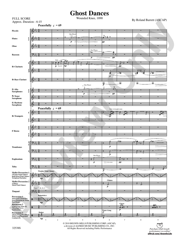 Ghost Dances - Concert Band Conductor Score & Parts (Digital Download)