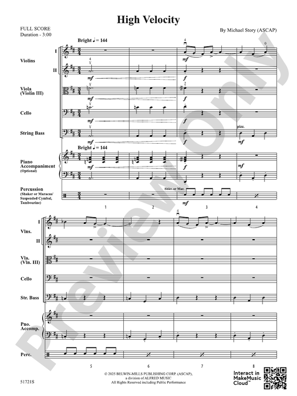 High Velocity - String Orchestra Conductor Score & Parts (Digital Download)