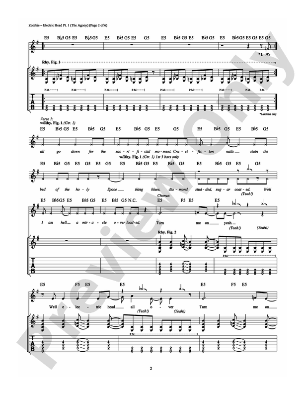 Electric Head Pt. 1 (The Agony) - Guitar TAB (Digital Download)