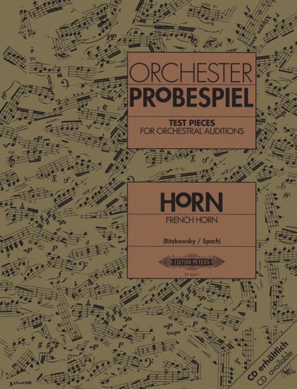 Test Pieces for Orchestral Auditions - French Horn Sheet Music - Edited by Ritzkowsky - Peters EP8663
