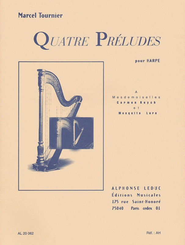 Tournier - 4 Preludes Op16 - Harp Solo Leduc AL20062
