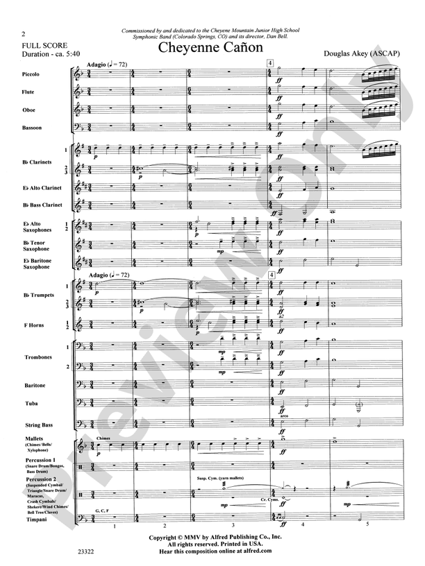 Cheyenne Canon - Concert Band Conductor Score & Parts (Digital Download)