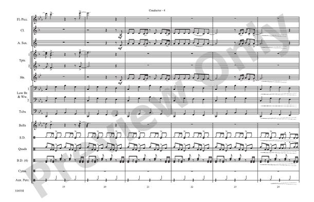 4 Minutes – Marching Band Conductor Score & Parts (Digital Download)