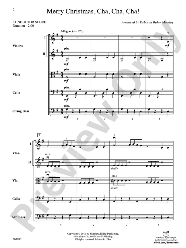 Merry Christmas, Cha, Cha, Cha! – String Orchestra Conductor Score & Parts (Digital Download)