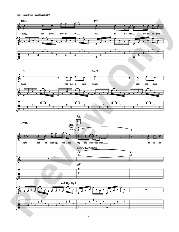 Home Sweet Home - Guitar TAB (Digital Download)