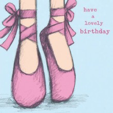 Greeting Card - Happy Birthday Cartoon Ballet Shoes