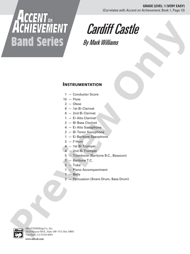 Cardiff Castle - Concert Band Conductor Score & Parts (Digital Download)