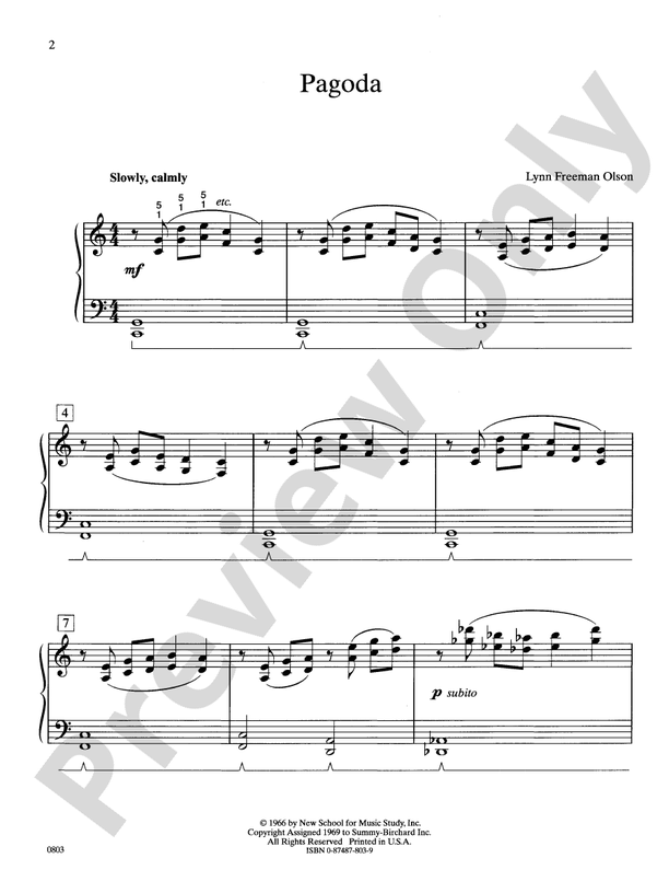 Pagoda - Piano Solo (Digital Download)