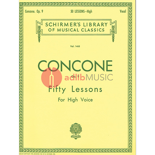 Concone - 50 Lessons Op9 - High Voice Schirmer 50259430